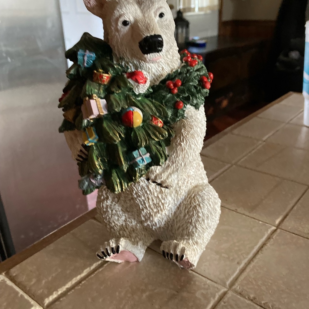 Christmas bear figurine.